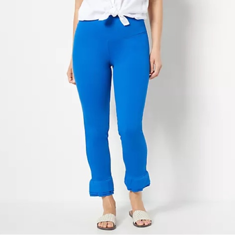 Women with Control Stretch Denim Ruffle Pant NWT